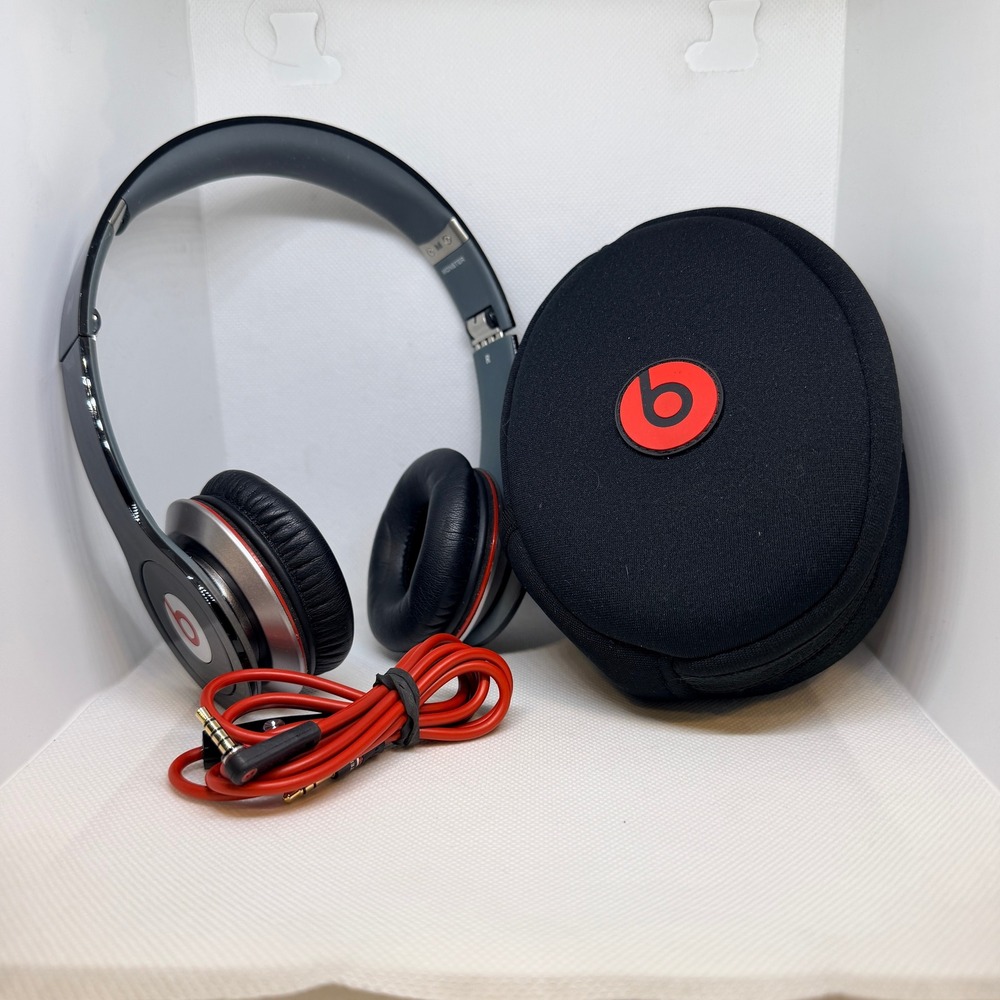 Beats by Dr Dre Solo HD Monster Wired On-Ear Headphones Black Red with Case